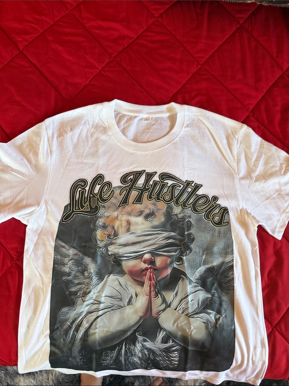 Men’s  Graphic Tee praying 😇 with 'Life Hustlers' new uni-sex